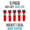 ROCKET|SEAL | WINE SAVER - 5 PACK (60% OFF)